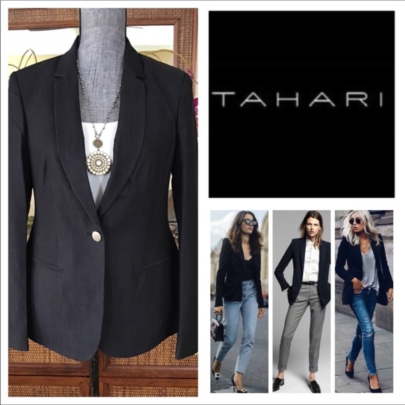 Tahari Jackets & Blazers - Tahari One-Button Black Blazer.  NWT.